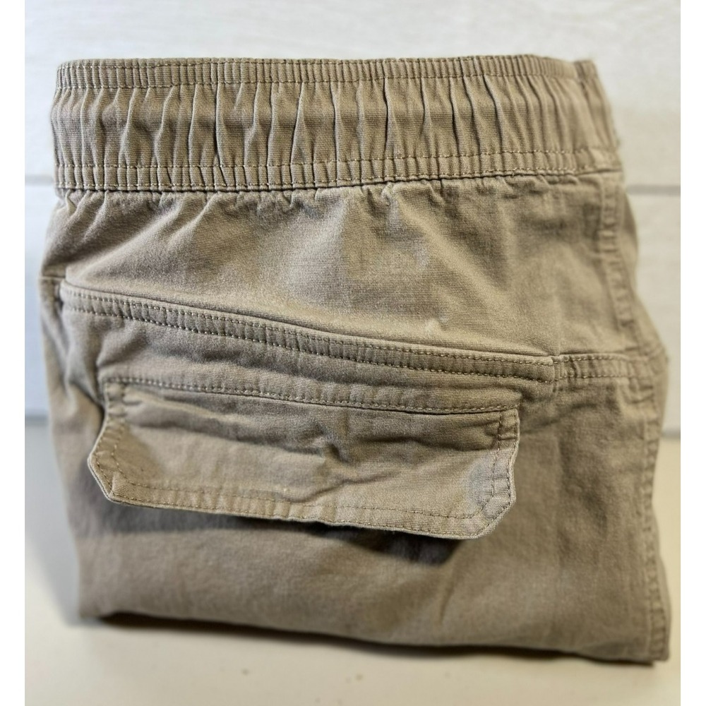 CSG Mens 32x30 Large Cargo Joggers Darksand Khaki Brown Elastic Waist Pants